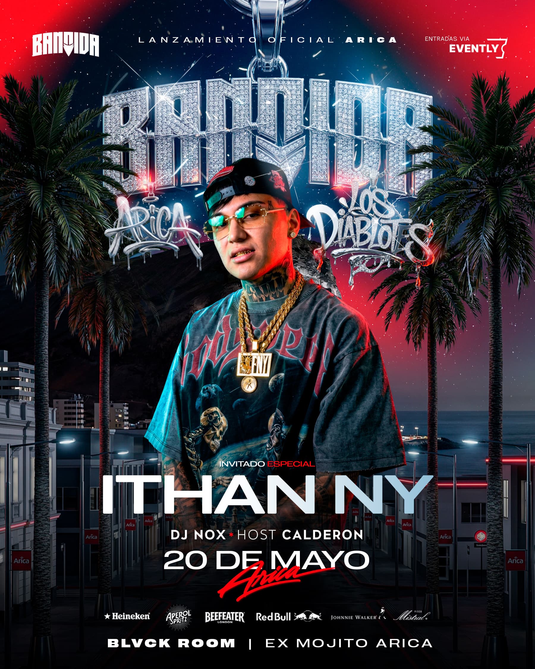 ITHAN NY 🥷🏻 EN BLVCK ROOM EX MOJITO 🏟️ BANDIDA FIESTA EN ARICA ✨ MIÉRCOLES 20 DE MAYO 🗓️ image}